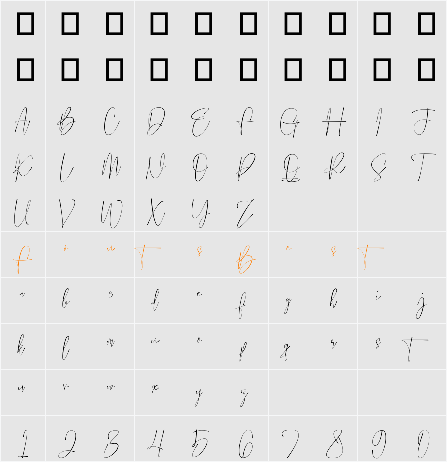 Kufiye Script Character Map