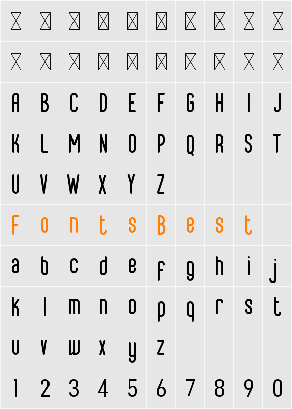 Metrofutura Character Map