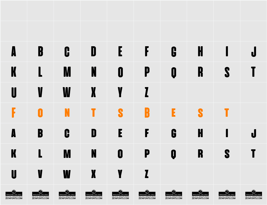 Cinematografica Character Map