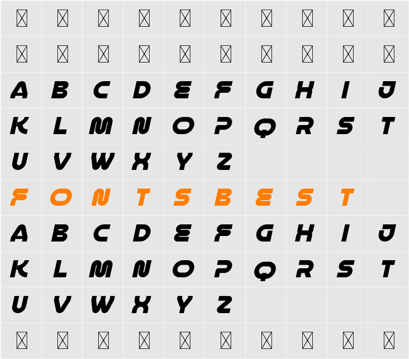 Electric Formula Character Map