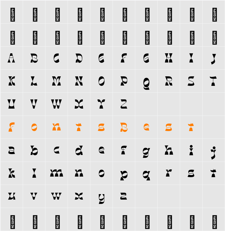 Retro Sugar - Demo Version ExBd Character Map