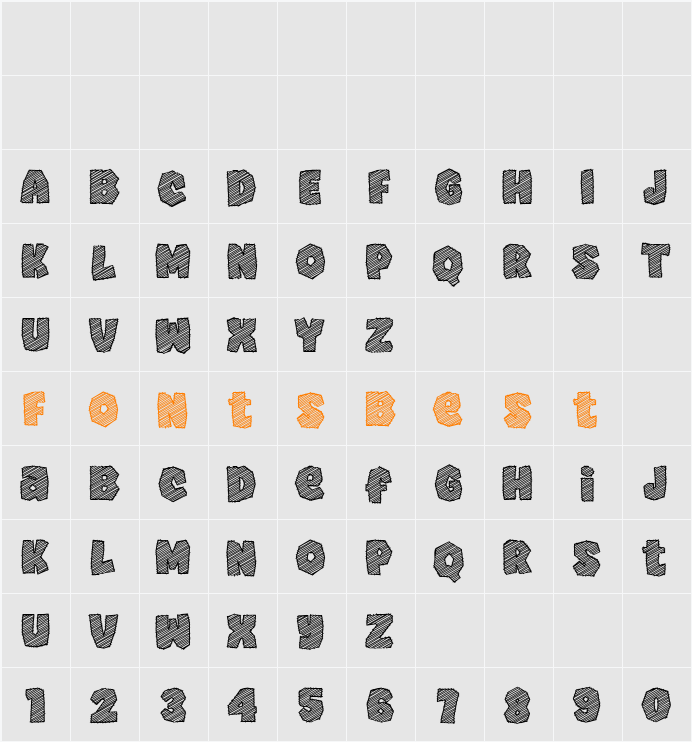 Super Pencil Character Map