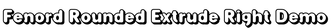 Fenord Rounded Extrude Right Demo Font Image
