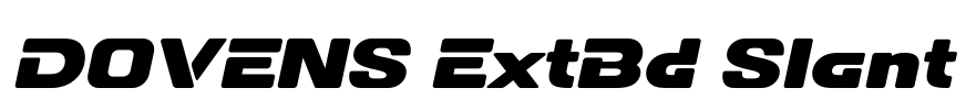 DOVENS ExtBd Slant Font Image