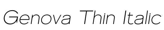 Genova Thin Italic Font Image