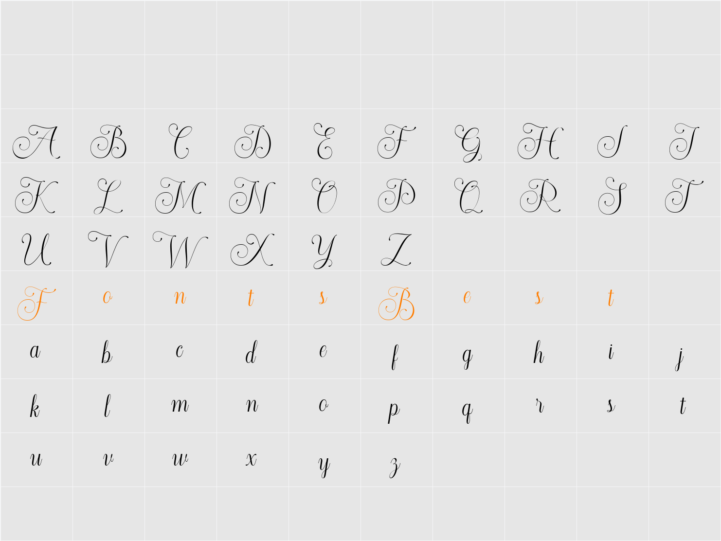 Morgalino Character Map