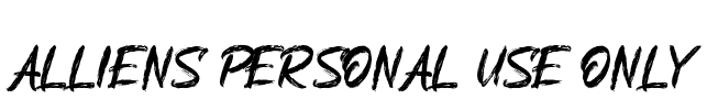Alliens Personal Use Only Font Image