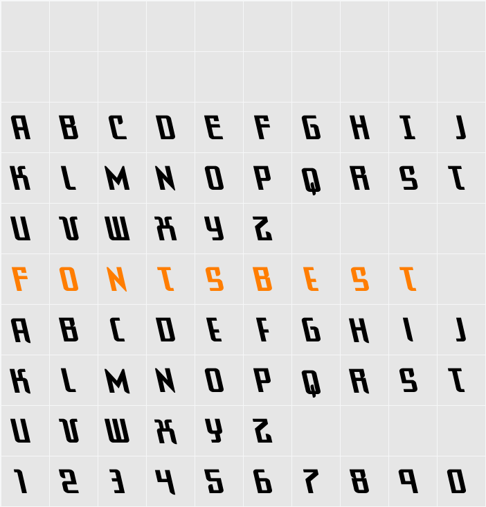 Warriatron Leftalic Character Map