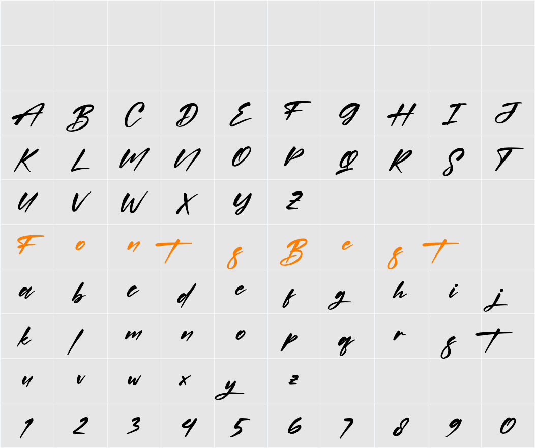 Quillajas Script Character Map