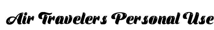 Air Travelers Personal Use Font Image