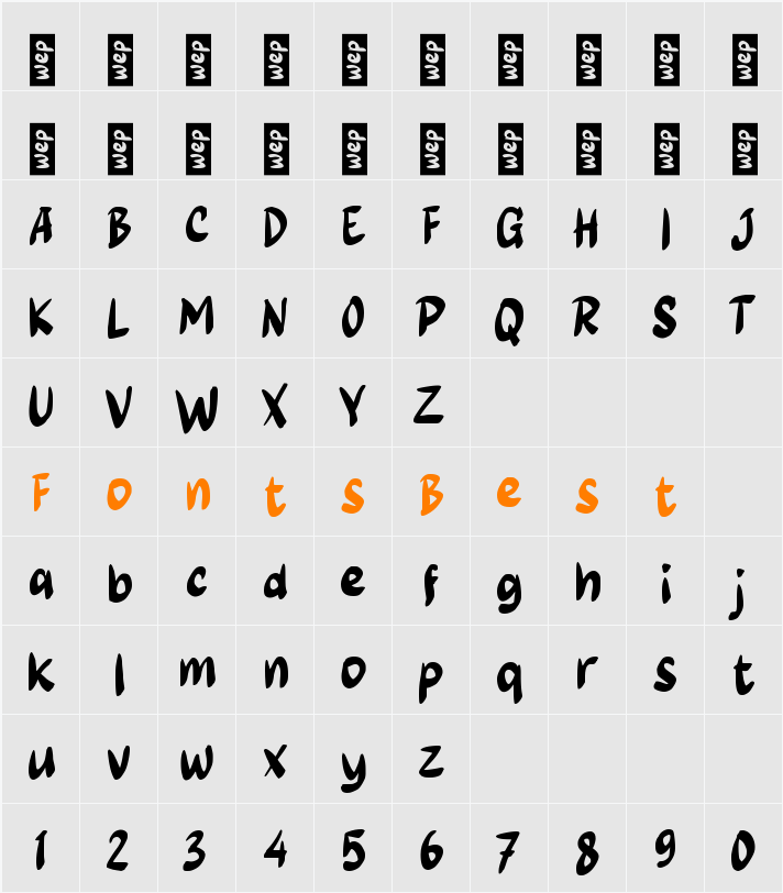 g Gule Character Map