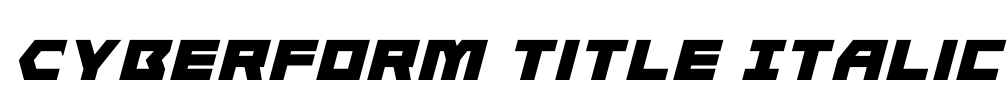 Cyberform Title Italic Font Image