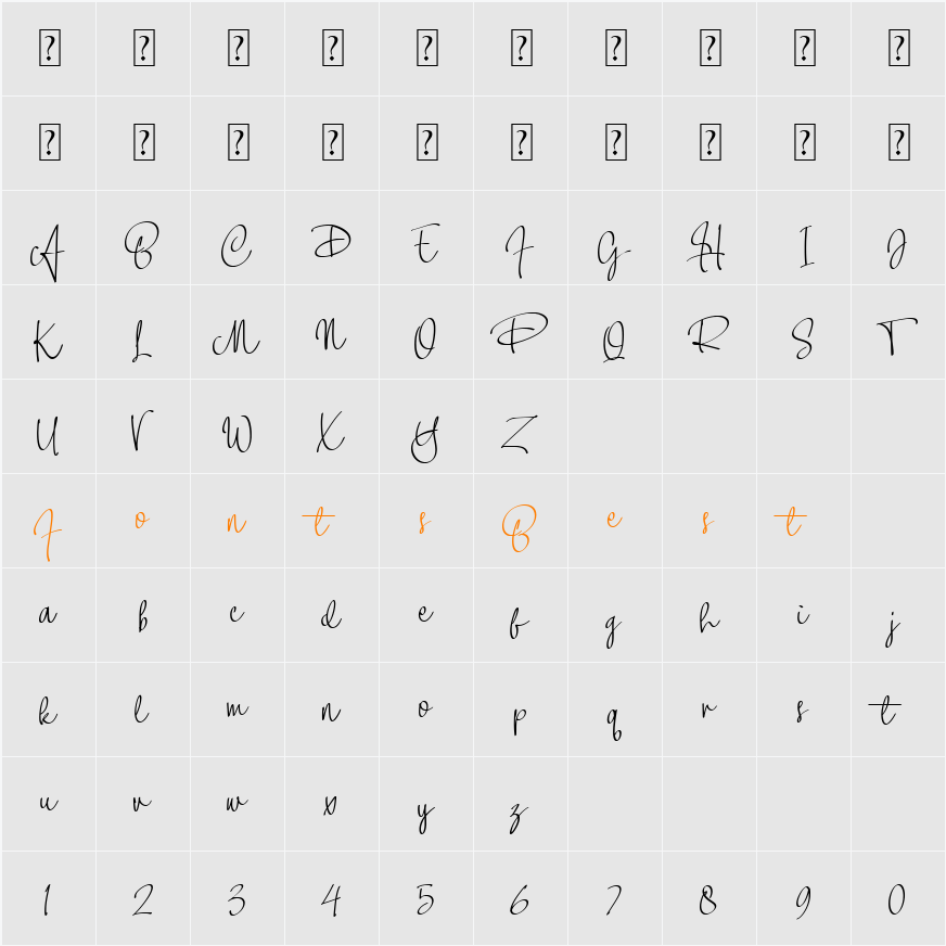 Alexandry Character Map