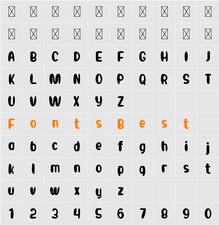 BINBU Character Map