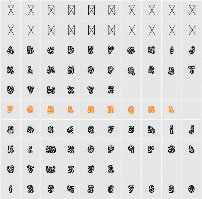Cold Snowflake Ten Character Map