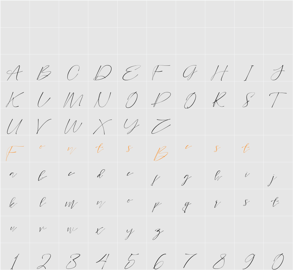 Tramelly Character Map