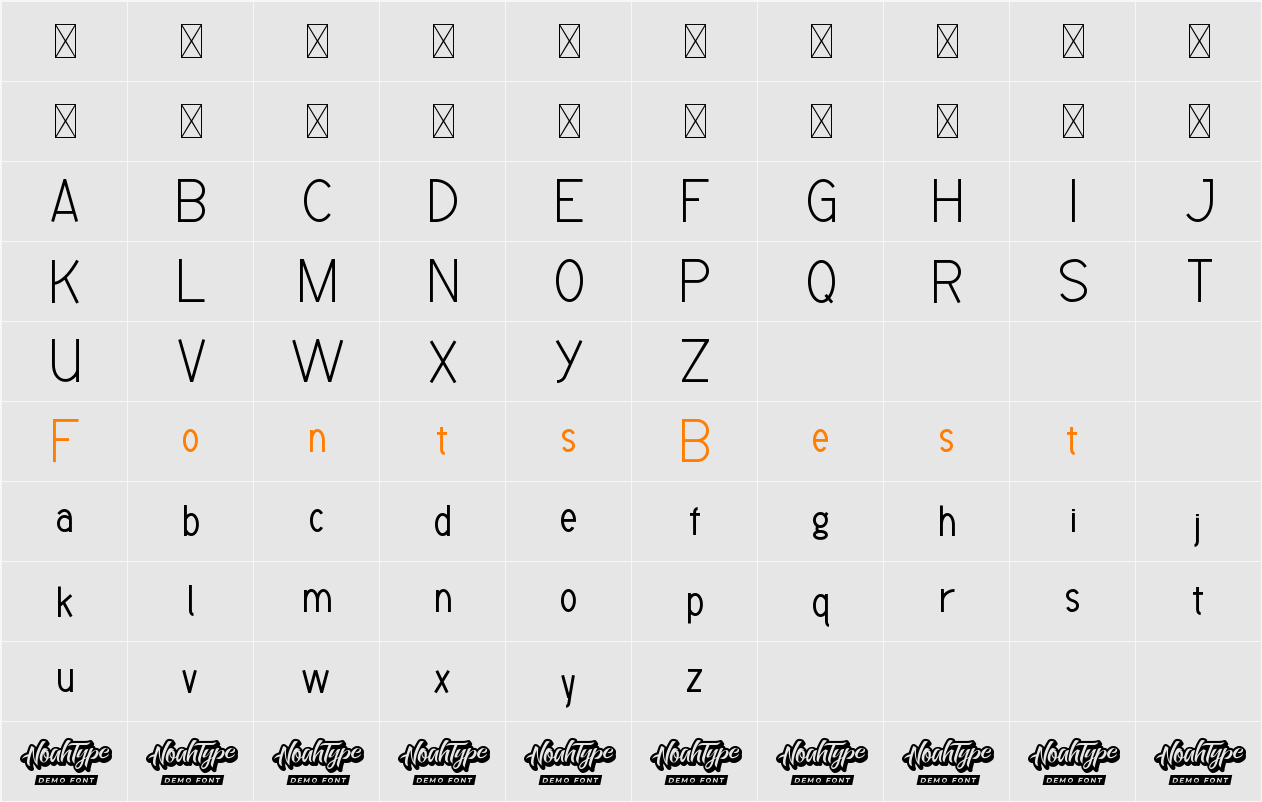 Checklist Demo Character Map