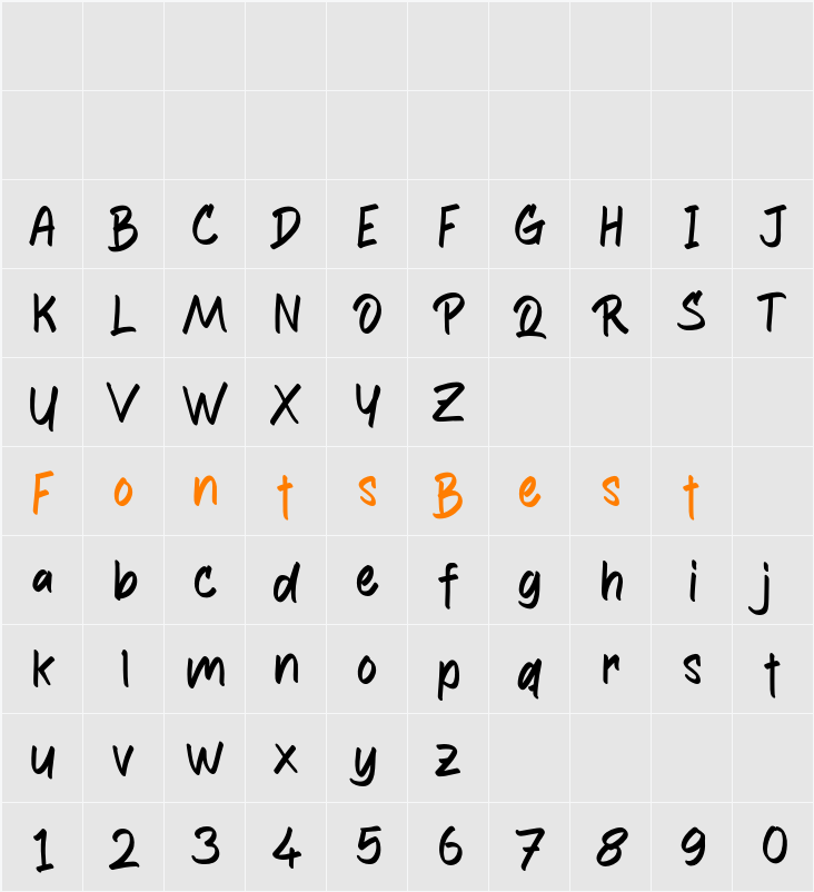 Anthony Write Character Map