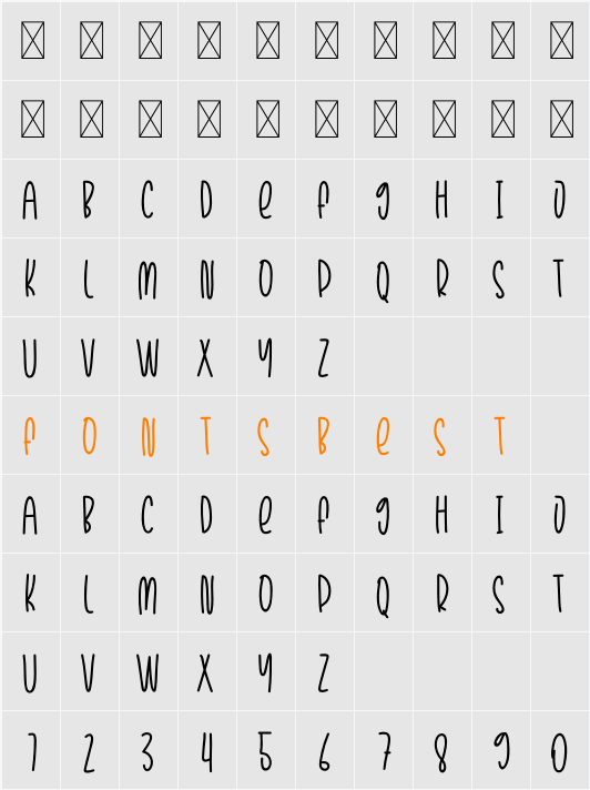 Paperbook Character Map