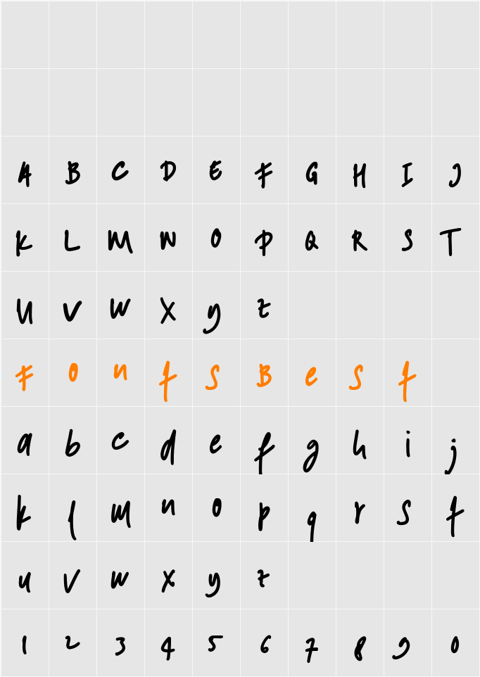 ANDONESI Character Map