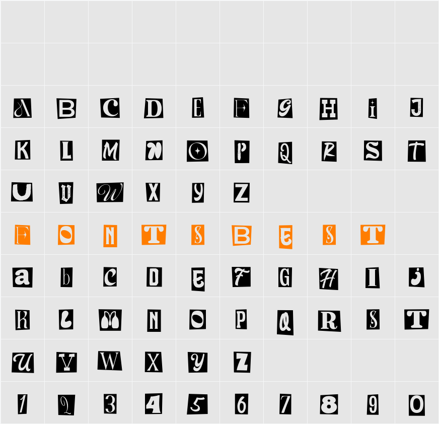 The Ransom Notes Character Map