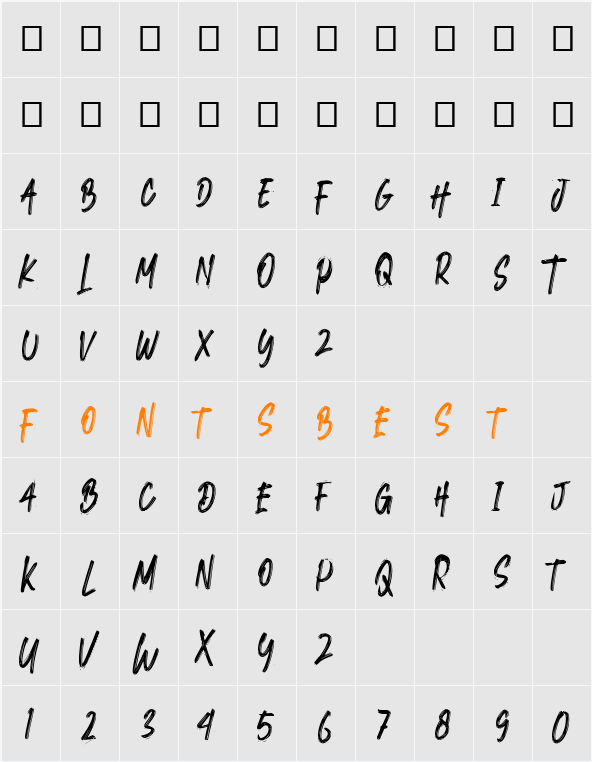 Nothen Free Display Character Map