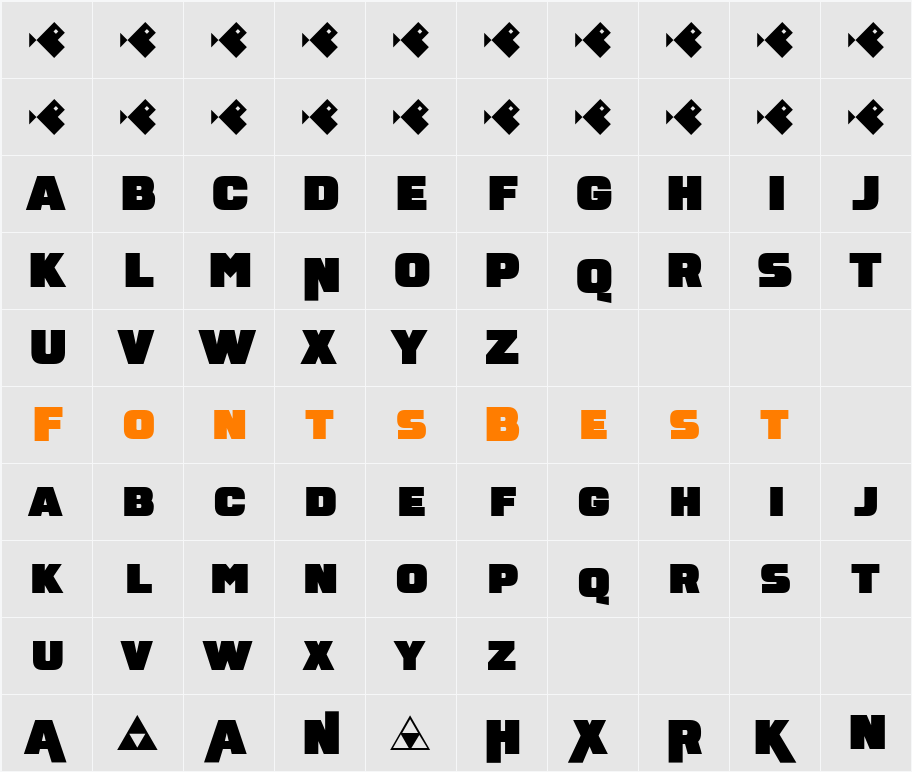 NeometraCaps Black Character Map