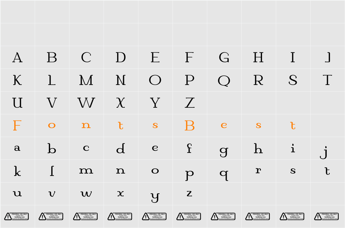 Cemora PERSONAL USE ONLY! Character Map