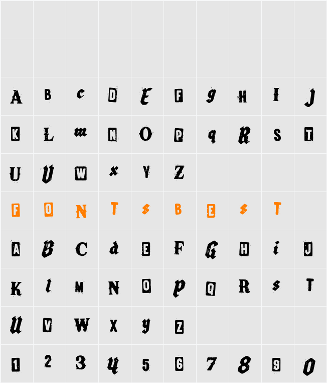 Desfort Ransom Character Map