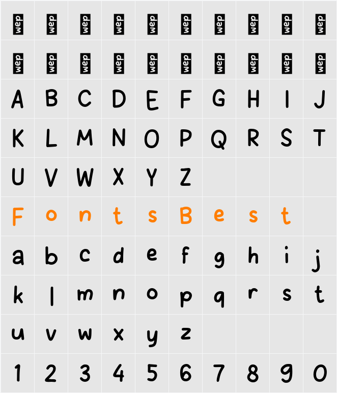 n Nimoa Character Map
