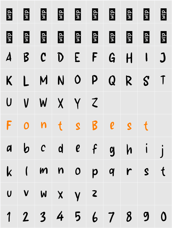 g Gurun Character Map