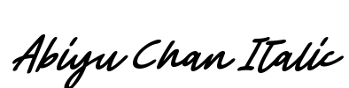 Abiyu Chan Italic Font Image