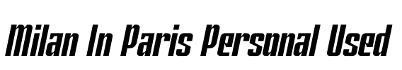 Milan In Paris Personal Used Font Image