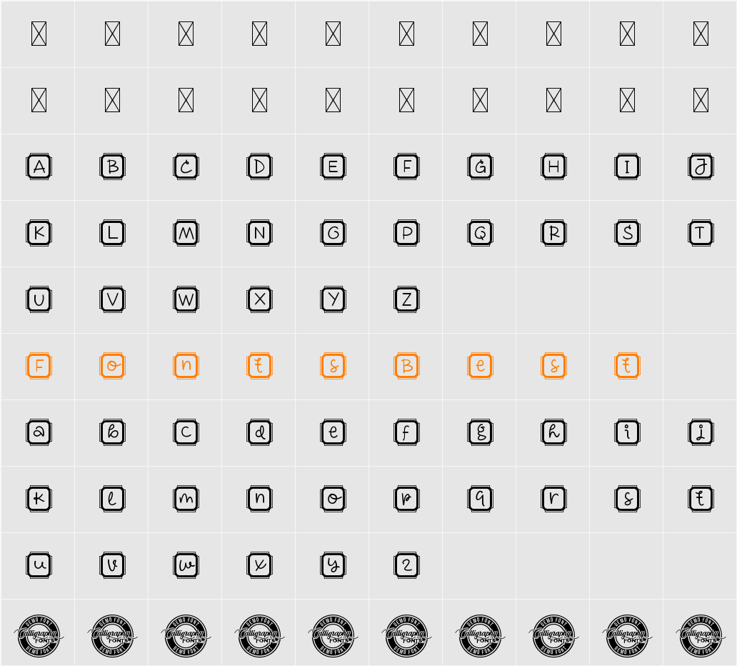 Cute Keyboard Demo Character Map