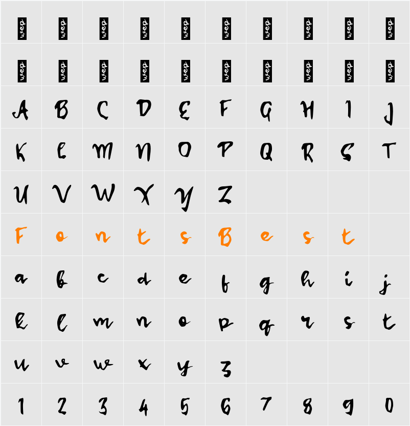 L Lambuy Character Map