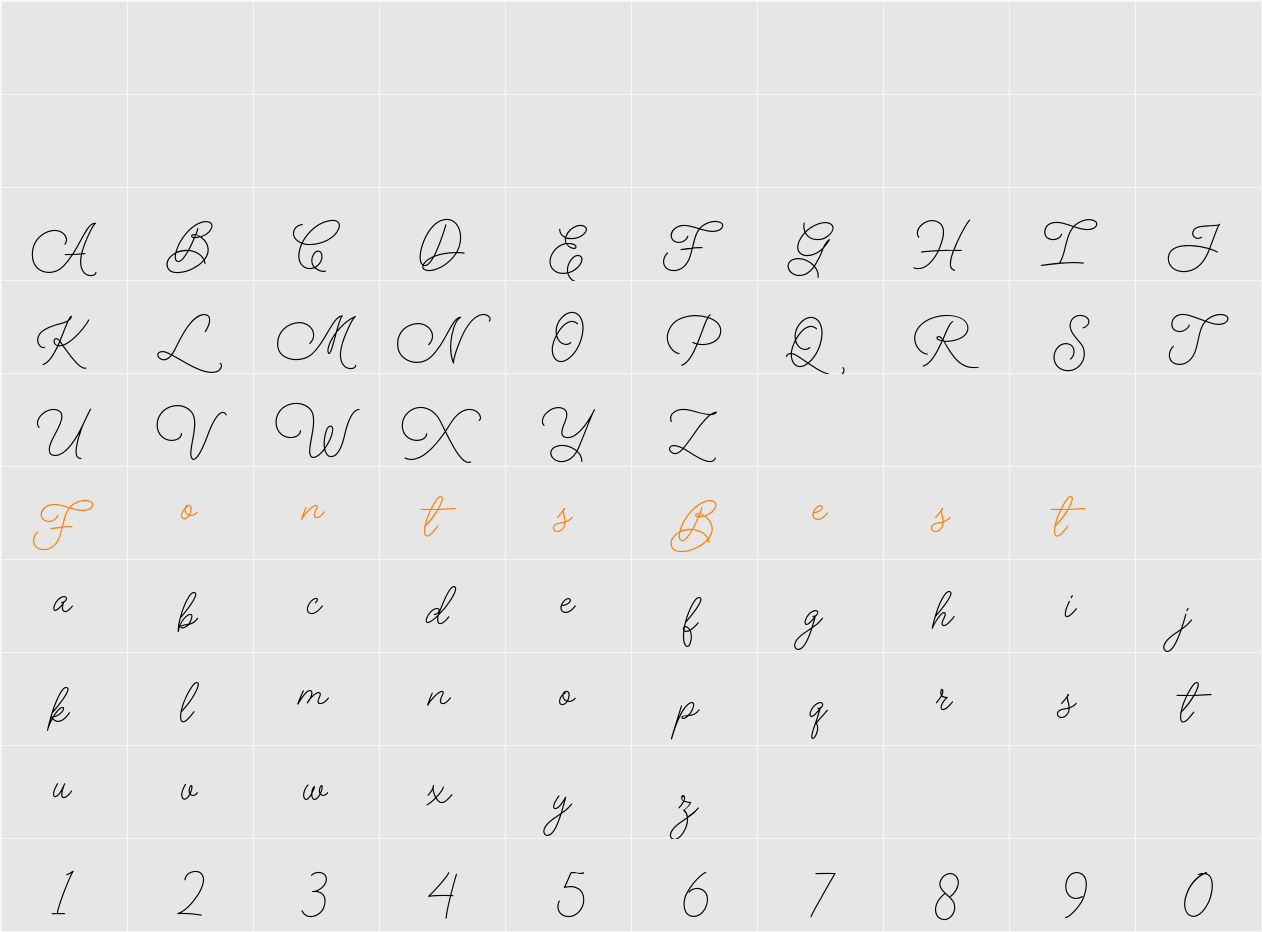 Alifia Character Map
