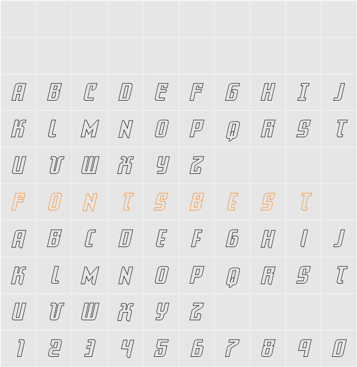 Warriatron Outline Character Map