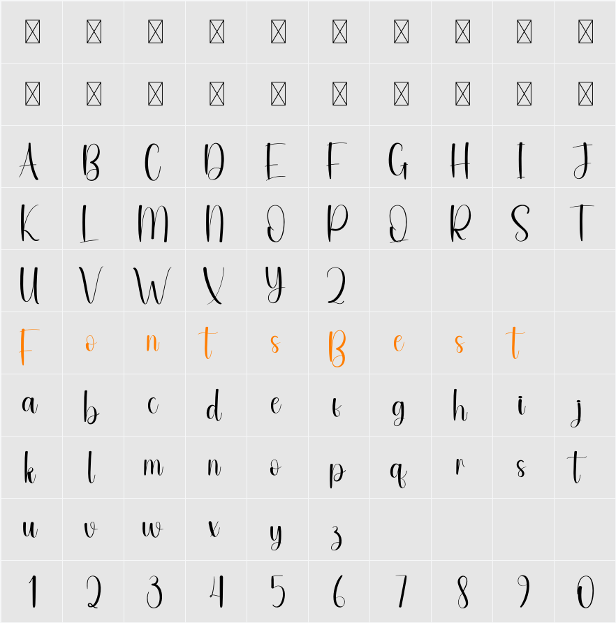Amirese Character Map