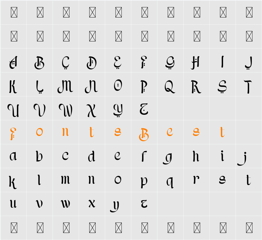 PTG Alfatih Character Map