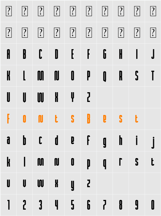 NEWCAPS Character Map