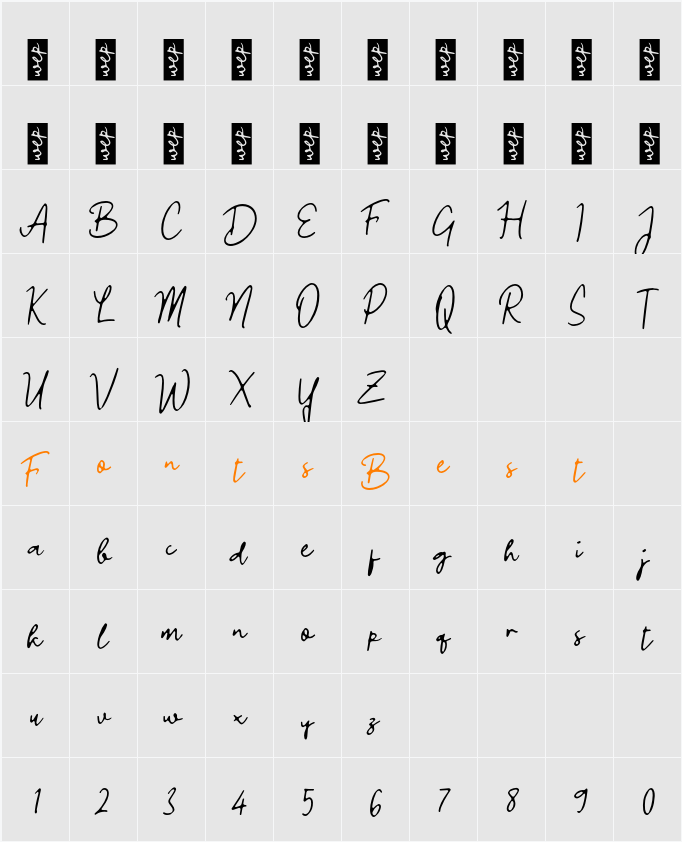 L Lishano Character Map