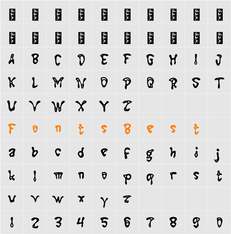M Mahero Character Map