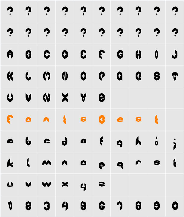 AIRPLANE Character Map