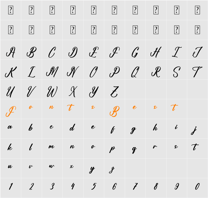 Antholia Riechgan Character Map