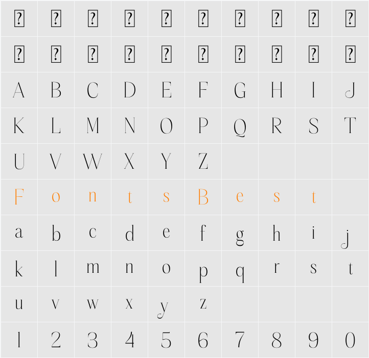 Sageffine Character Map