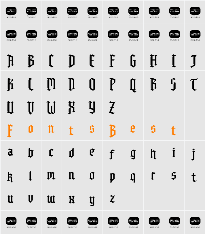 Ditty Character Map