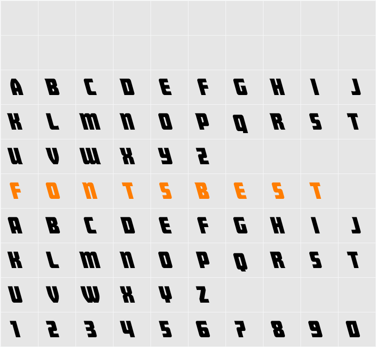 Intrepid Spear Super-Leftalic Character Map