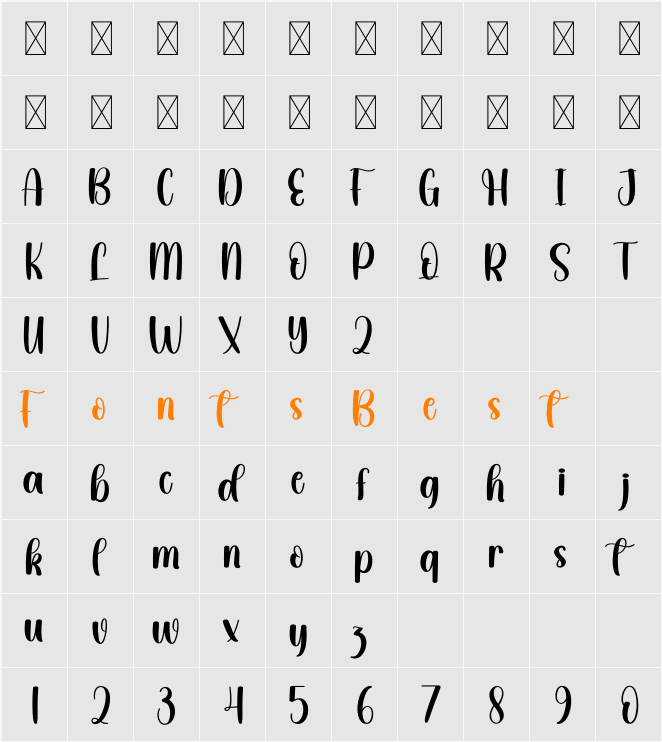 Sugarberry Character Map