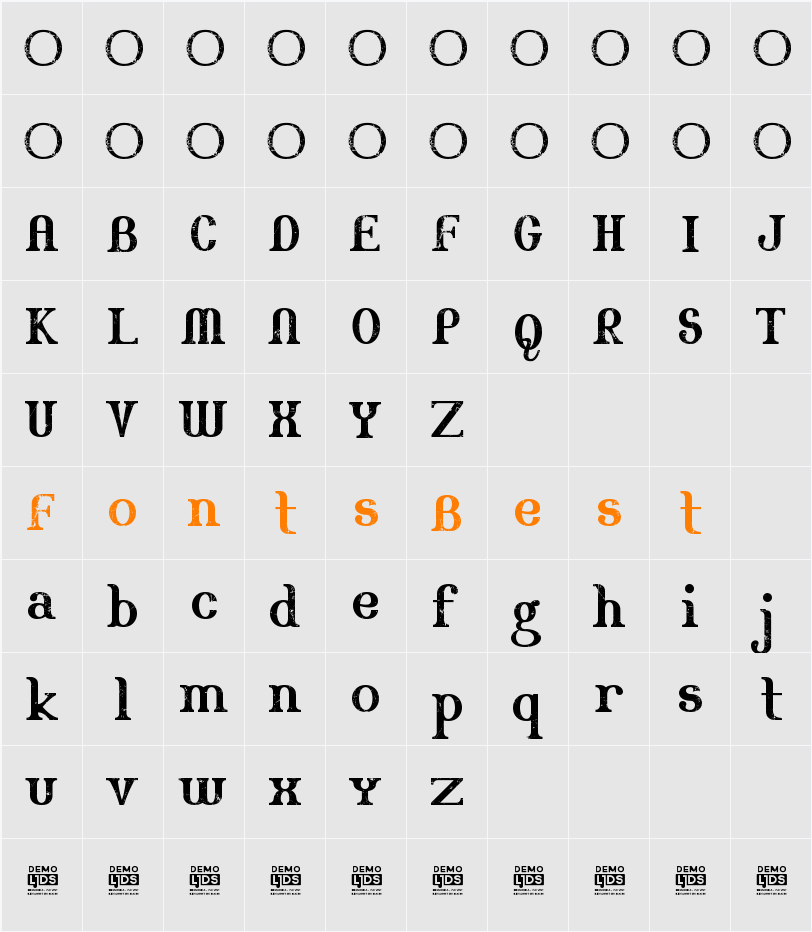 Sima DEMO Character Map