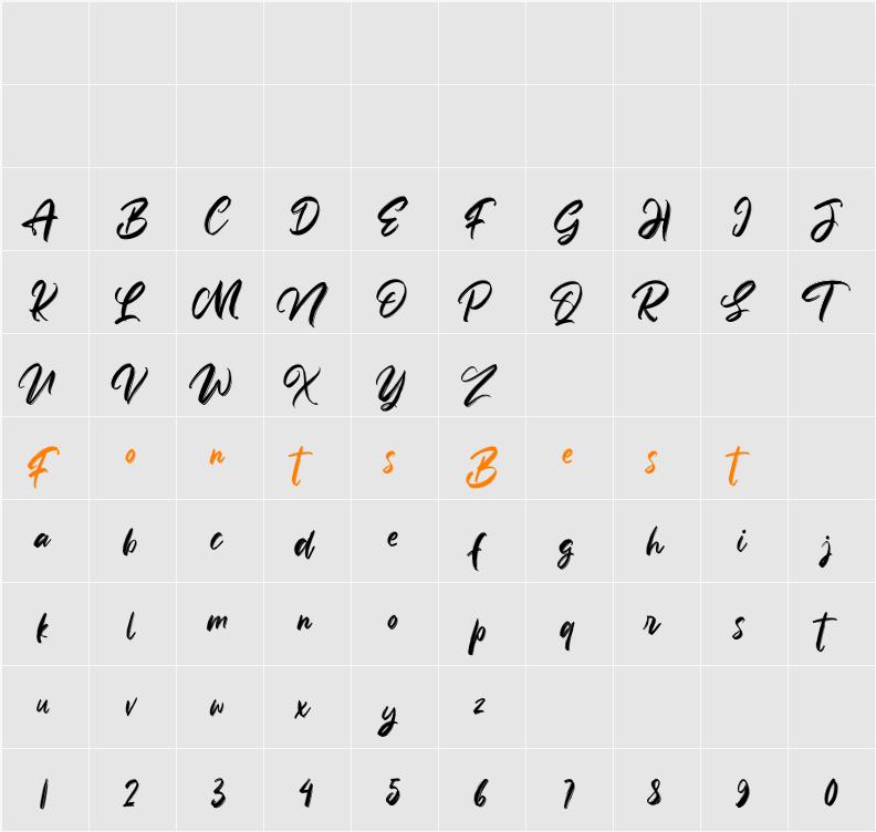 Anttisol Character Map
